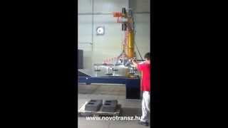 Novotransz Kft. - Oszlopos forgó daru, vákuumos emelőberendezéssel acéllemezhez
