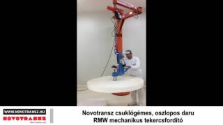 Novotransz Kft. - Csuklógémes, oszlopos daru, RMW mechanikus tekercsforditó